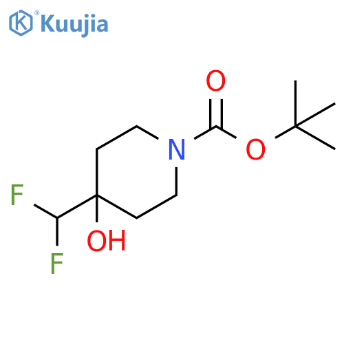 1-Piperidinecarboxylic acid, 4-(difluoromethyl)-4-hydroxy-, 1,1-dimethylethyl ester structure