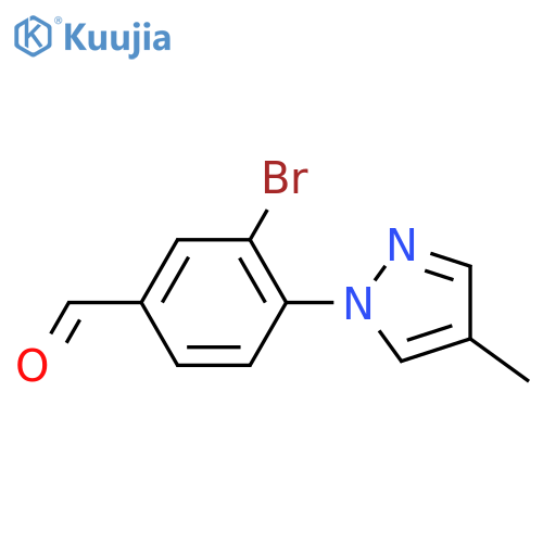 3-Bromo-4-(4-methyl-1H-pyrazol-1-yl)benzaldehyde structure