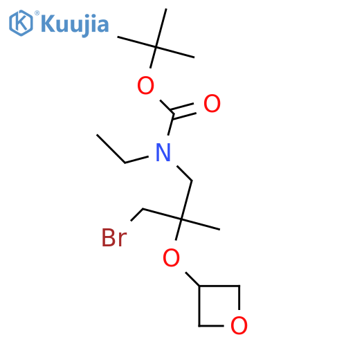 tert-butyl N-3-bromo-2-methyl-2-(oxetan-3-yloxy)propyl-N-ethylcarbamate structure