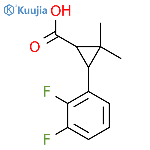 3-(2,3-difluorophenyl)-2,2-dimethylcyclopropane-1-carboxylic acid structure
