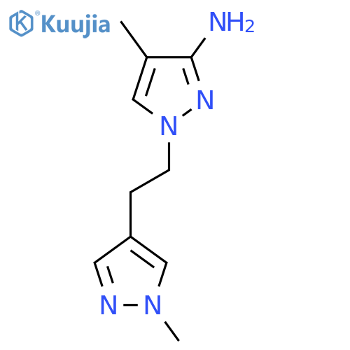 4-methyl-1-2-(1-methyl-1H-pyrazol-4-yl)ethyl-1H-pyrazol-3-amine structure