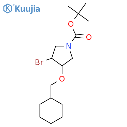 tert-butyl 3-bromo-4-(cyclohexylmethoxy)pyrrolidine-1-carboxylate structure