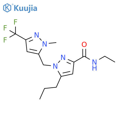 N-ethyl-1-{1-methyl-3-(trifluoromethyl)-1H-pyrazol-5-ylmethyl}-5-propyl-1H-pyrazole-3-carboxamide structure