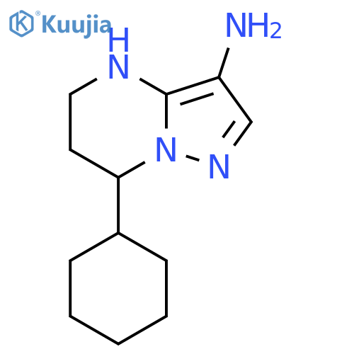 7-cyclohexyl-4H,5H,6H,7H-pyrazolo1,5-apyrimidin-3-amine structure