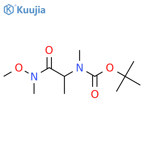(S)-2-[Boc-(methyl)amino]-N-methyl-N-methoxy-propanamide structure