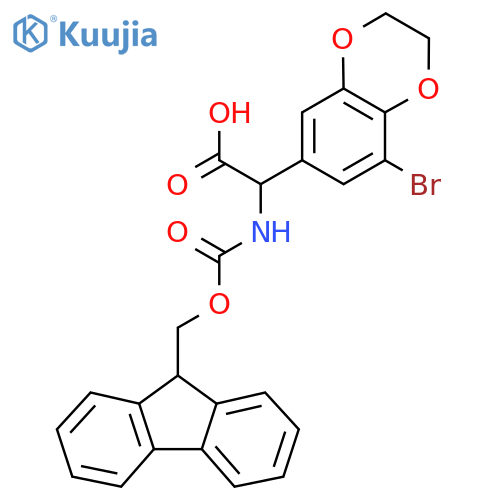 1,4-Benzodioxin-6-acetic acid, 8-bromo-α-[[(9H-fluoren-9-ylmethoxy)carbonyl]amino]-2,3-dihydro- structure