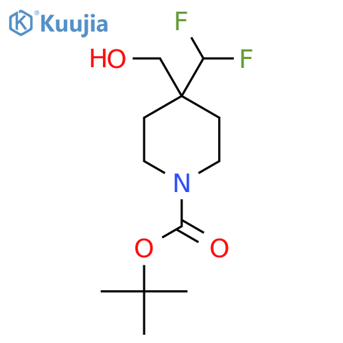 Tert-butyl 4-(difluoromethyl)-4-(hydroxymethyl)piperidine-1-carboxylate structure