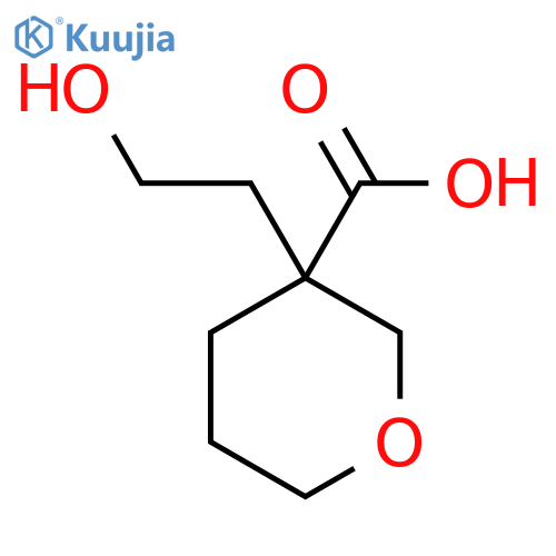 3-(2-Hydroxyethyl)oxane-3-carboxylic acid structure