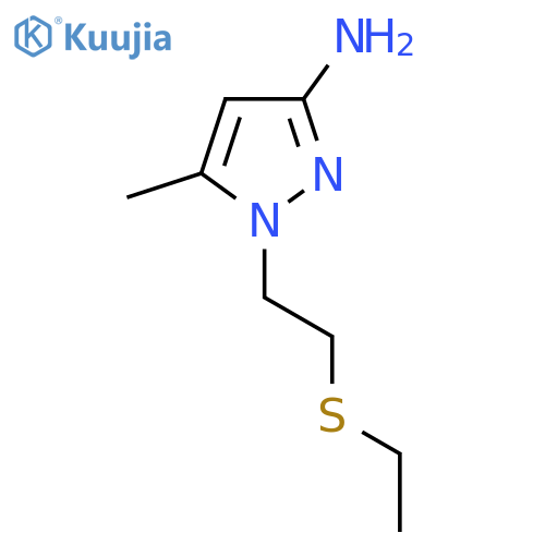 1-2-(ethylsulfanyl)ethyl-5-methyl-1H-pyrazol-3-amine structure