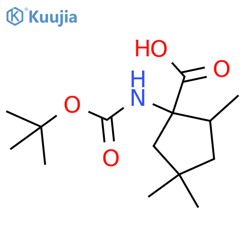 1-{(tert-butoxy)carbonylamino}-2,4,4-trimethylcyclopentane-1-carboxylic acid structure