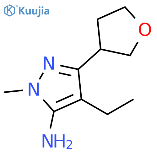 4-ethyl-1-methyl-3-(oxolan-3-yl)-1H-pyrazol-5-amine structure