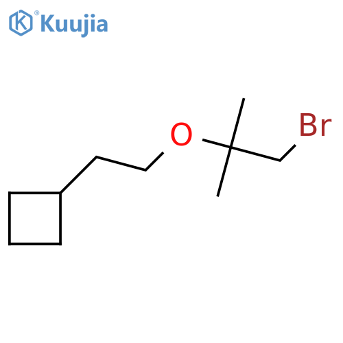 {2-(1-bromo-2-methylpropan-2-yl)oxyethyl}cyclobutane structure