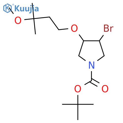 tert-butyl 3-bromo-4-(3-methoxy-3-methylbutoxy)pyrrolidine-1-carboxylate structure