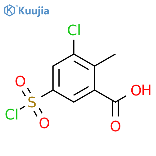 3-chloro-5-(chlorosulfonyl)-2-methylbenzoic acid structure