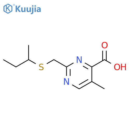 4-Pyrimidinecarboxylic acid, 5-methyl-2-[[(1-methylpropyl)thio]methyl]- structure
