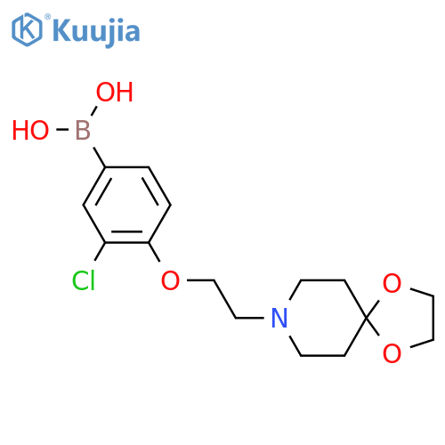 (4-(2-(1,4-Dioxa-8-azaspiro[4.5]decan-8-yl)ethoxy)-3-chlorophenyl)boronic acid structure