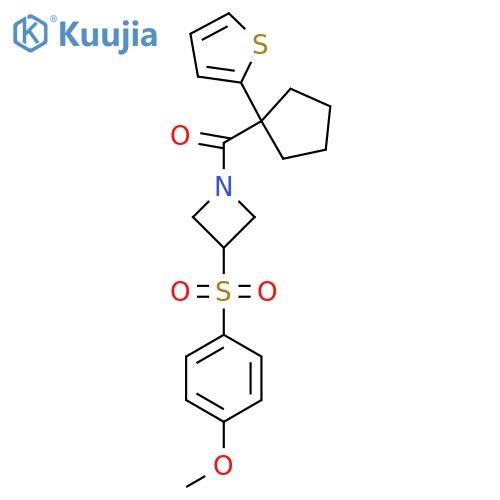 3-(4-methoxybenzenesulfonyl)-1-1-(thiophen-2-yl)cyclopentanecarbonylazetidine structure