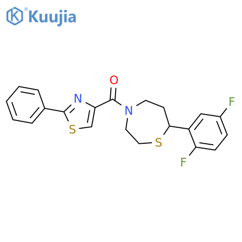 7-(2,5-difluorophenyl)-4-(2-phenyl-1,3-thiazole-4-carbonyl)-1,4-thiazepane structure