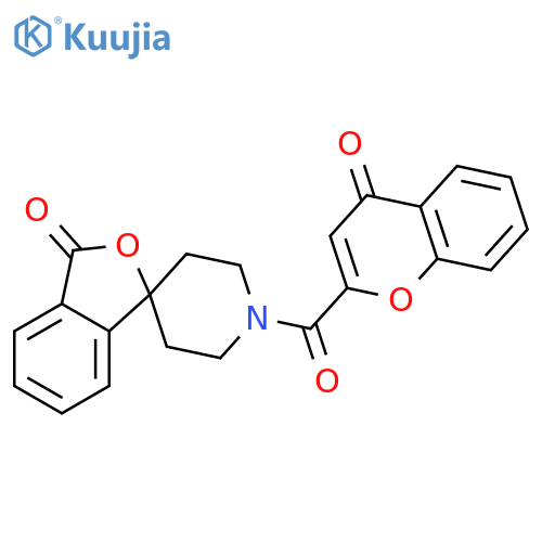 1'-(4-oxo-4H-chromene-2-carbonyl)-3H-spiro2-benzofuran-1,4'-piperidine-3-one structure