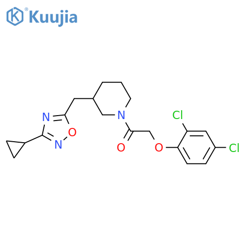 1-{3-[(3-cyclopropyl-1,2,4-oxadiazol-5-yl)methyl]piperidin-1-yl}-2-(2,4-dichlorophenoxy)ethan-1-one structure