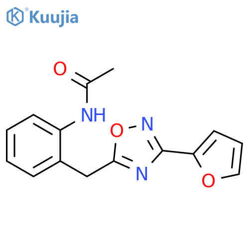N-(2-{[3-(furan-2-yl)-1,2,4-oxadiazol-5-yl]methyl}phenyl)acetamide structure