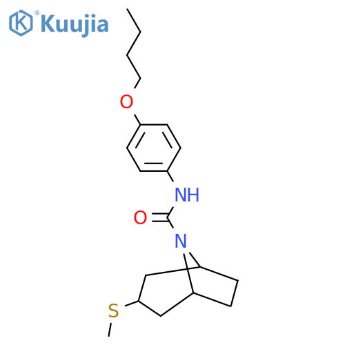 N-(4-butoxyphenyl)-3-(methylsulfanyl)-8-azabicyclo3.2.1octane-8-carboxamide structure
