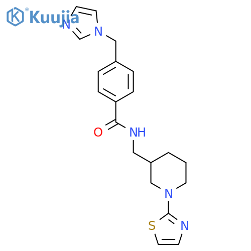 4-((1H-imidazol-1-yl)methyl)-N-((1-(thiazol-2-yl)piperidin-3-yl)methyl)benzamide structure