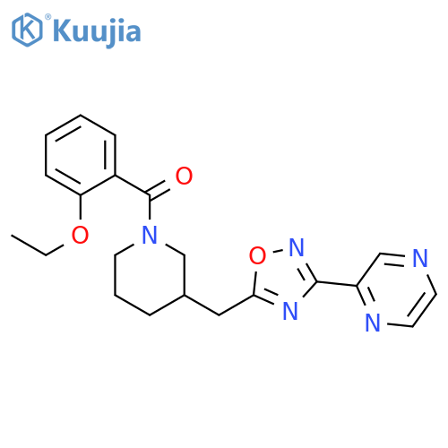 2-(5-{[1-(2-ethoxybenzoyl)piperidin-3-yl]methyl}-1,2,4-oxadiazol-3-yl)pyrazine structure