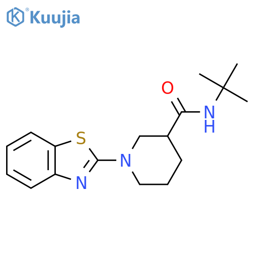 1-(1,3-benzothiazol-2-yl)-N-tert-butylpiperidine-3-carboxamide structure