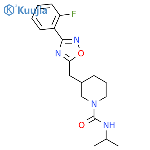 3-{[3-(2-fluorophenyl)-1,2,4-oxadiazol-5-yl]methyl}-N-(propan-2-yl)piperidine-1-carboxamide structure