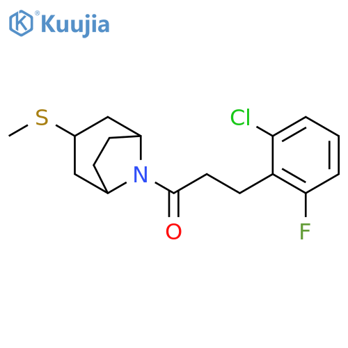 3-(2-chloro-6-fluorophenyl)-1-[3-(methylsulfanyl)-8-azabicyclo[3.2.1]octan-8-yl]propan-1-one structure