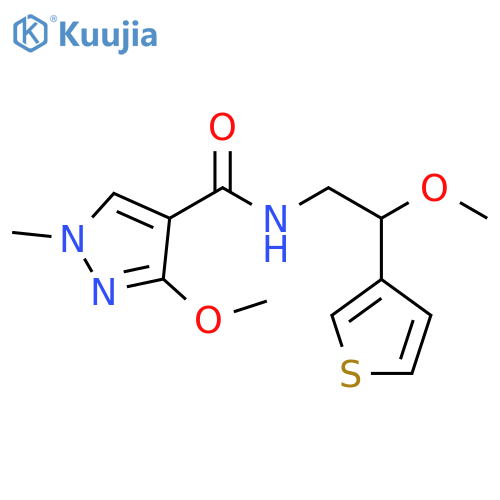 3-methoxy-N-[2-methoxy-2-(thiophen-3-yl)ethyl]-1-methyl-1H-pyrazole-4-carboxamide structure