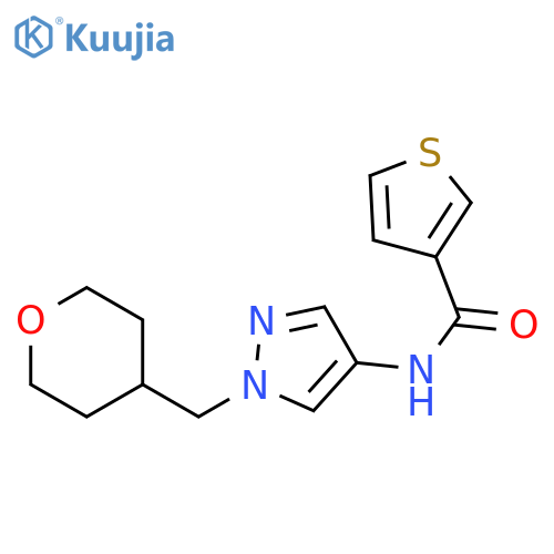 N-[1-(oxan-4-ylmethyl)pyrazol-4-yl]thiophene-3-carboxamide structure