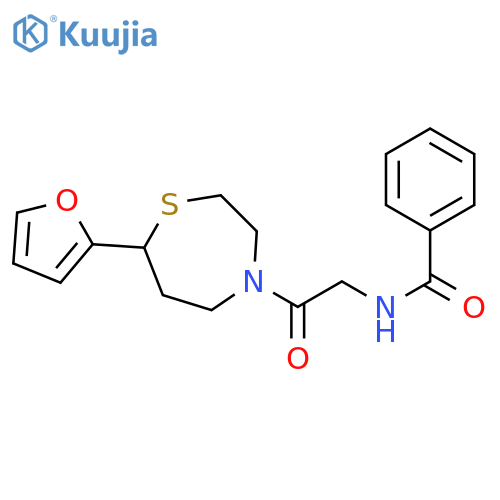 N-{2-[7-(furan-2-yl)-1,4-thiazepan-4-yl]-2-oxoethyl}benzamide structure