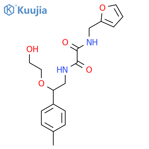 N-(furan-2-yl)methyl-N'-2-(2-hydroxyethoxy)-2-(4-methylphenyl)ethylethanediamide structure