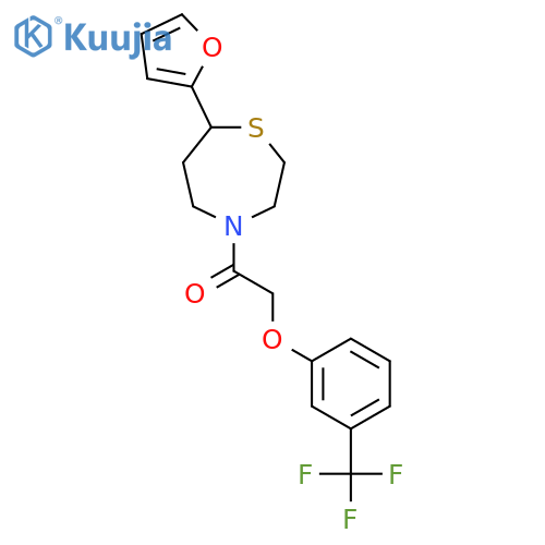 1-[7-(furan-2-yl)-1,4-thiazepan-4-yl]-2-[3-(trifluoromethyl)phenoxy]ethan-1-one structure