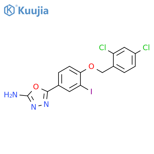 5-[4-(2,4-Dichloro-benzyloxy)-3-iodo-phenyl]-[1,3,4]oxadiazol-2-ylamine structure