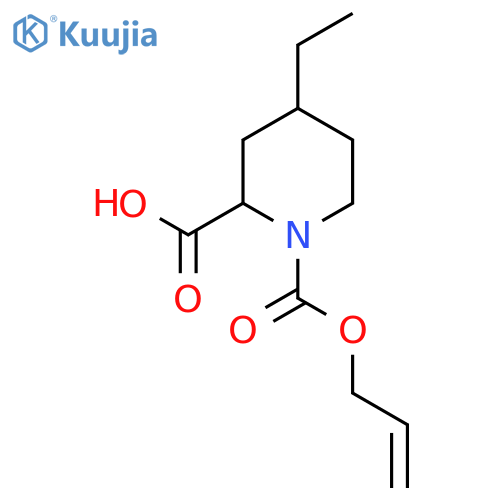 4-ethyl-1-(prop-2-en-1-yloxy)carbonylpiperidine-2-carboxylic acid structure