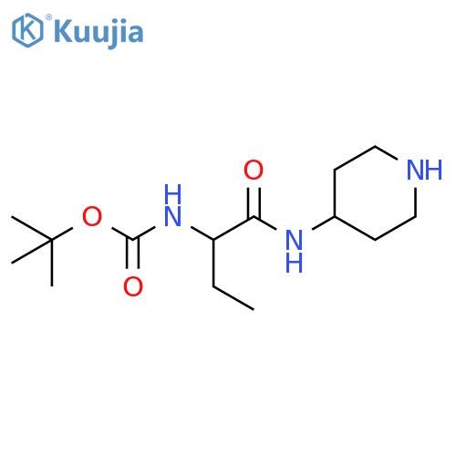 [1-(Piperidin-4-ylcarbamoyl)-propyl]-carbamic acid tert-butyl ester structure