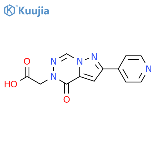 (4-Oxo-2-pyridin-4-yl-4H-pyrazolo[1,5-d][1,2,4]triazin-5-yl)-acetic acid structure