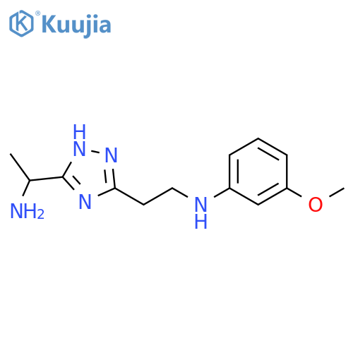 {2-[5-(1-Amino-ethyl)-1H-[1,2,4]triazol-3-yl]-ethyl}-(3-methoxy-phenyl)-amine structure