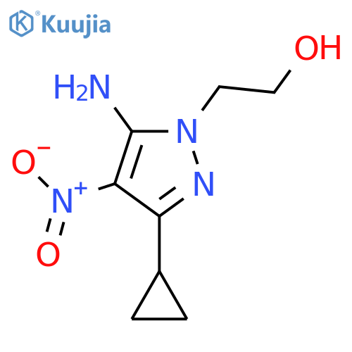 2-(5-amino-3-cyclopropyl-4-nitropyrazol-1-yl)ethanol structure