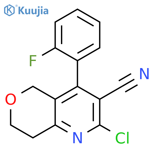 2-Chloro-4-(2-fluoro-phenyl)-7,8-dihydro-5H-pyrano[4,3-b]pyridine-3-carbonitrile structure