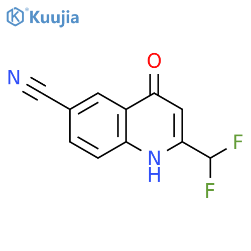 2-Difluoromethyl-4-oxo-1,4-dihydro-quinoline-6-carbonitrile structure