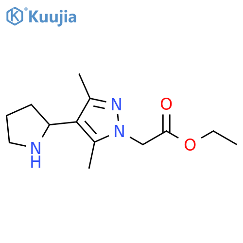 (3,5-Dimethyl-4-pyrrolidin-2-yl-pyrazol-1-yl)-acetic acid ethyl ester structure