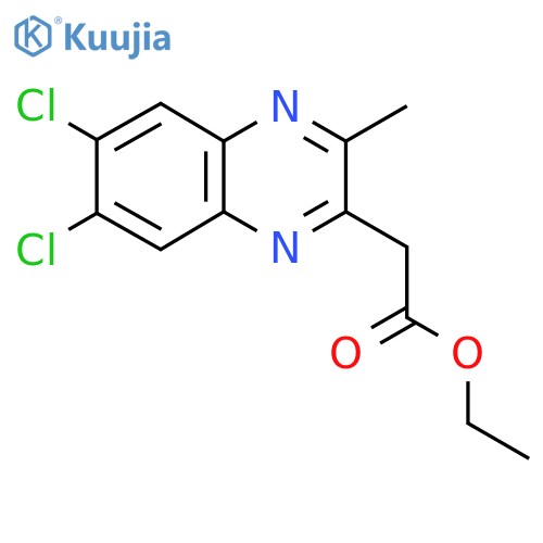 Ethyl 2-(6,7-dichloro-3-methylquinoxalin-2-yl)acetate structure