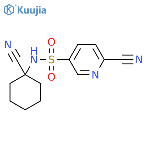 6-cyano-N-(1-cyanocyclohexyl)pyridine-3-sulfonamide structure