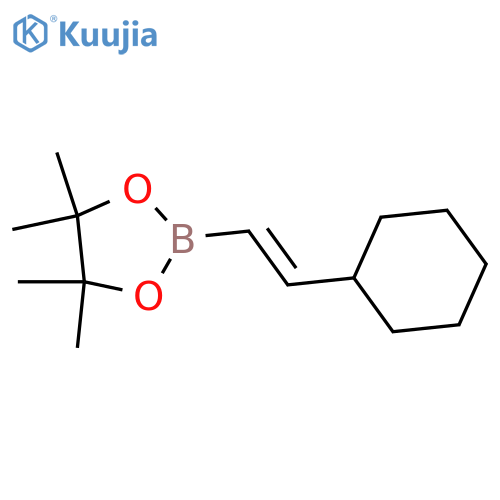 2-(2-cyclohexylethenyl)-4,4,5,5-tetramethyl-1,3,2-dioxaborolane structure