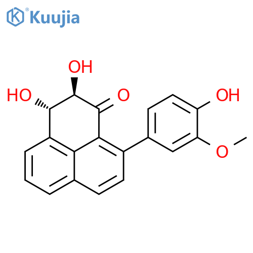 1H-Phenalen-1-one, 2,3-dihydro-2,3-dihydroxy-9-(4-hydroxy-3-methoxyphenyl)-, (2R,3S)-rel- structure