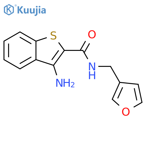 3-amino-N-(furan-3-yl)methyl-1-benzothiophene-2-carboxamide structure